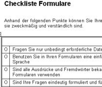 Checkliste Formulare